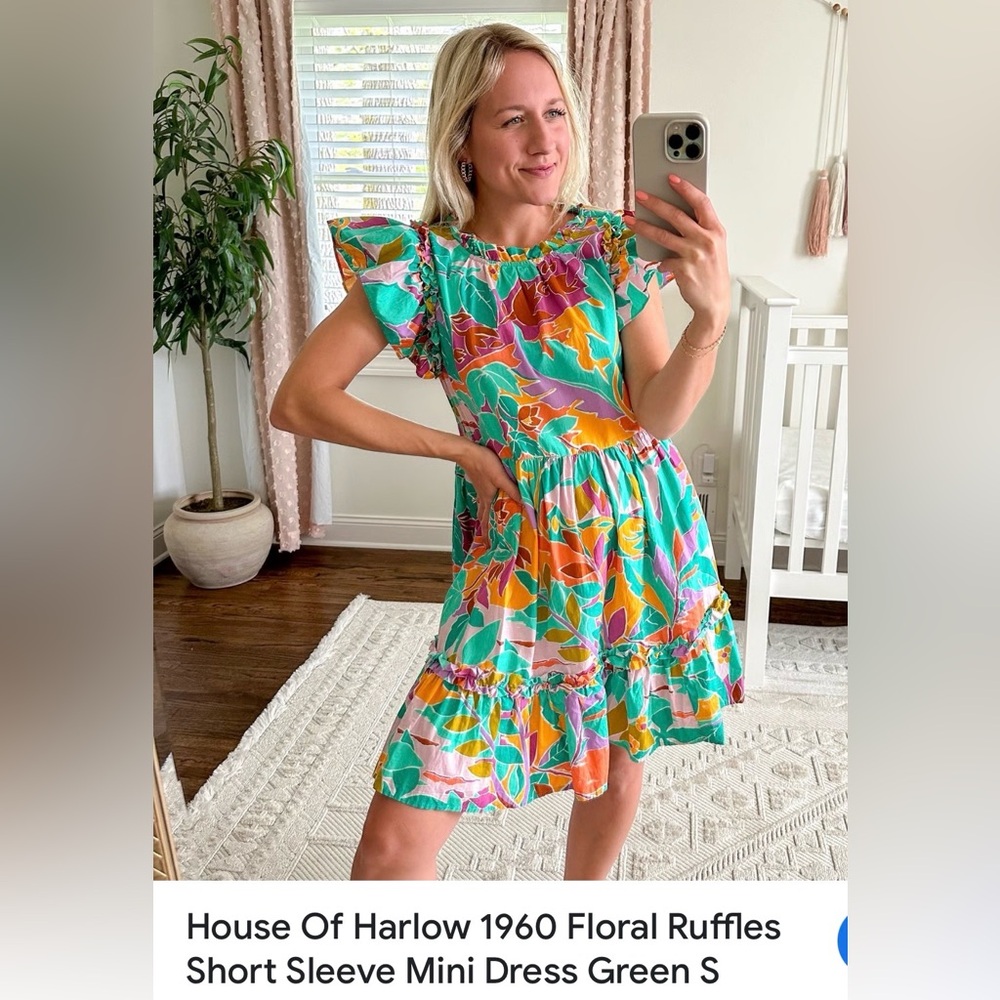 NWT House of Harlow 1960 Multicolor Printed Mini Dress XS